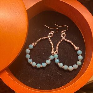 Elegant Silver and Turquoise Beaded Earrings